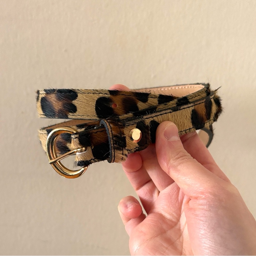 Marlon Genuine Leather Euro Pony Leopard Leather Belt